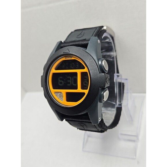 Nixon The Baja Digital 49mm Black Orange Compass Watch 100M Quartz New Battery - Picture 2 of 12